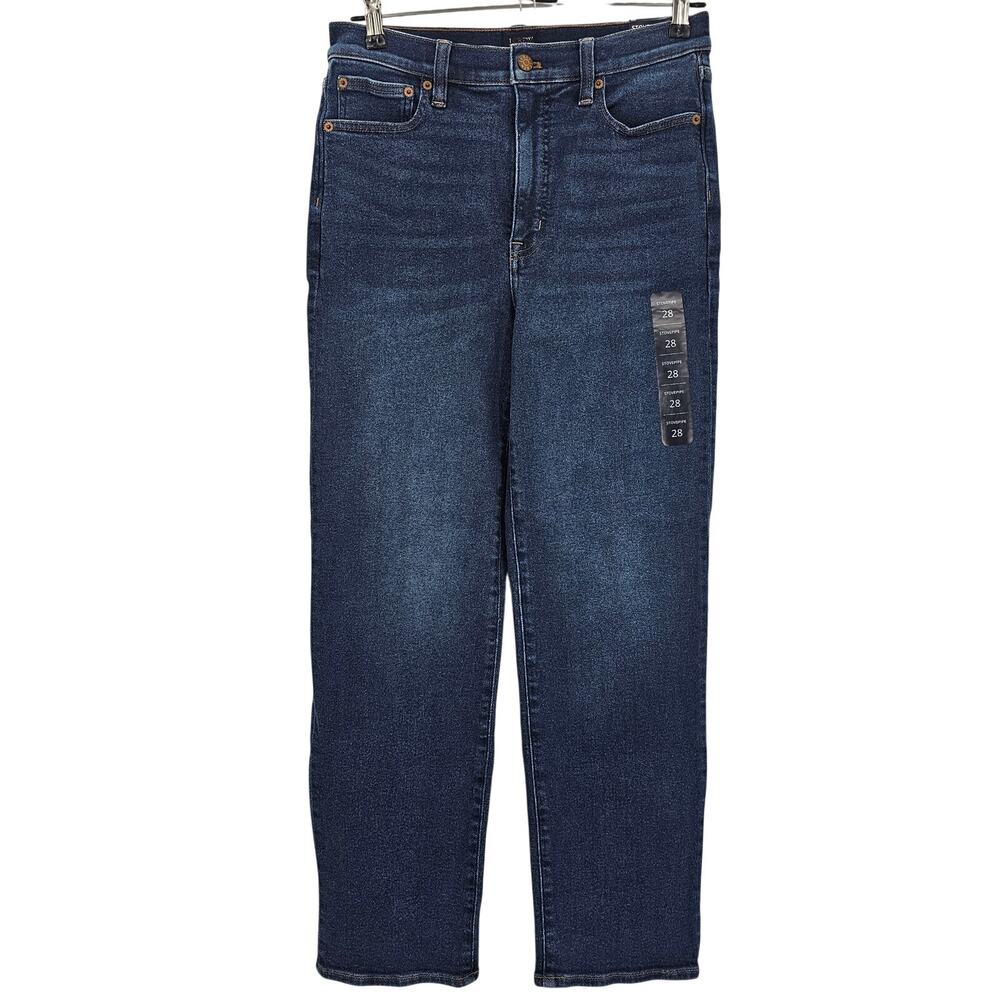 J. Crew Womans size 28 High Rise Stovepipe Stretch Denim Jeans Blue CB354 NEW